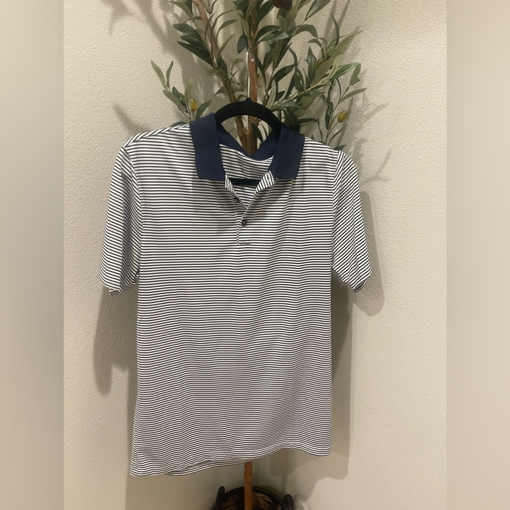 Nike dri fit polo- navy stripe